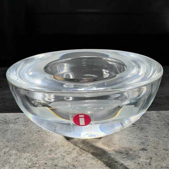iittala Finland Glass Votive Holder Ballo Clear Glass Crystal Footed Tea Light - Picture 1 of 15